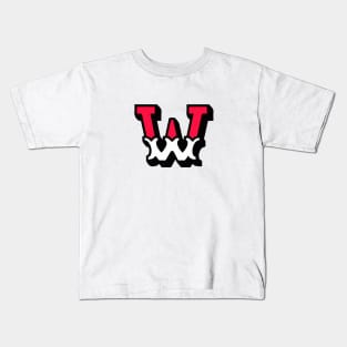 Monogram W - Alphabet Scrapbooking Red/White Circus Style Kids T-Shirt